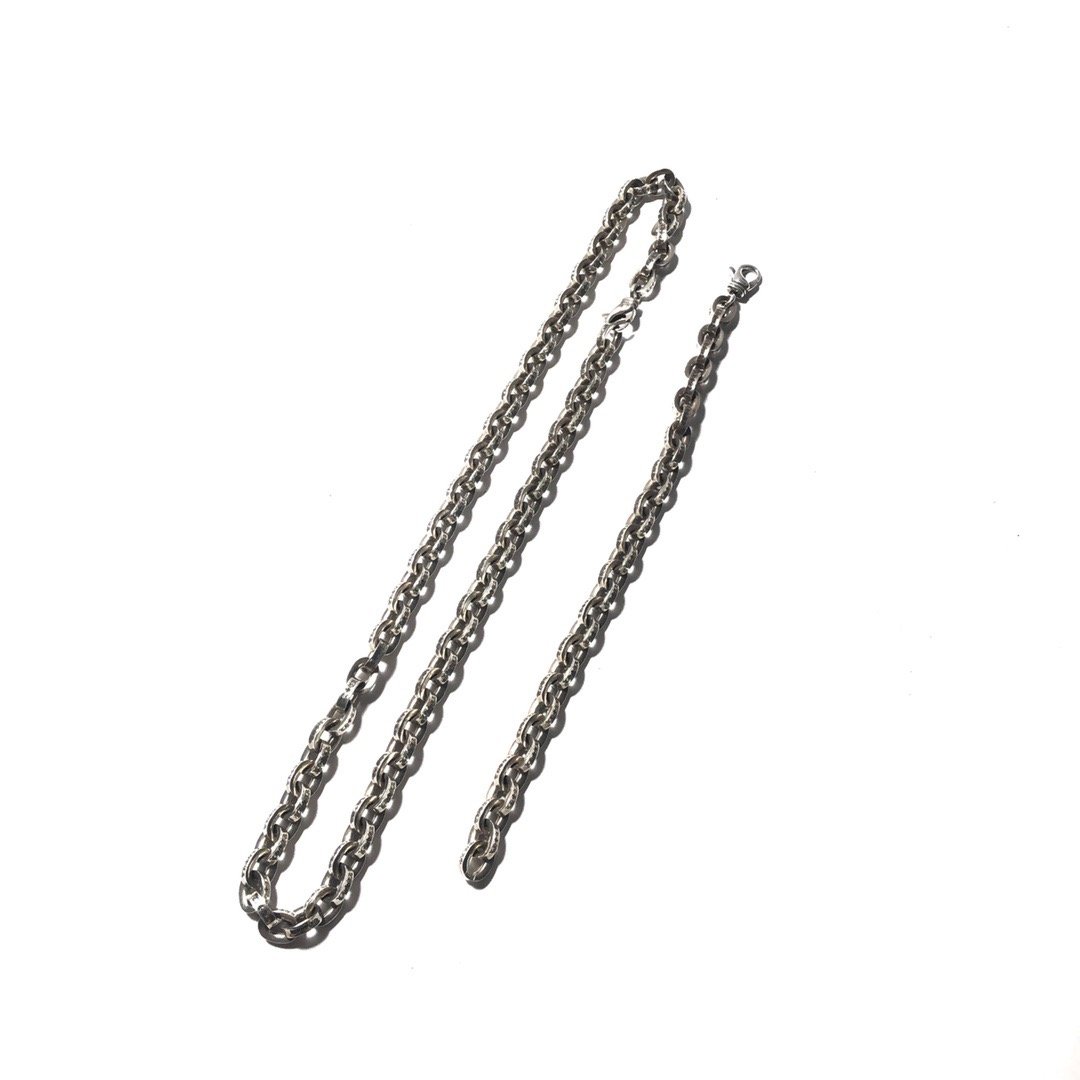 Chrome hearts Chunky Paperchain Necklace and Bracelet