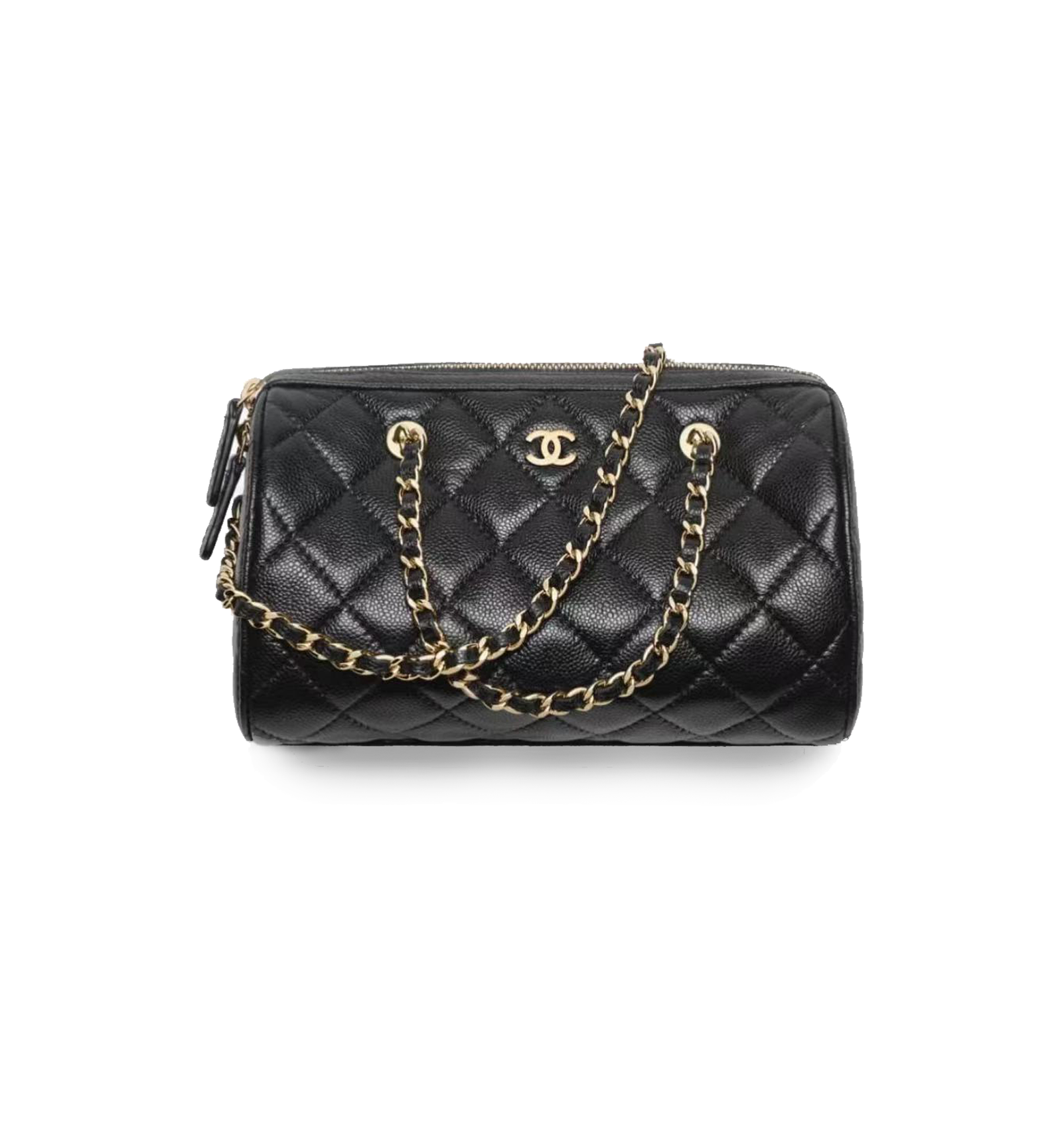 CHANEL CAVIAR LEATHER 25P BOWLING BAG AP4474