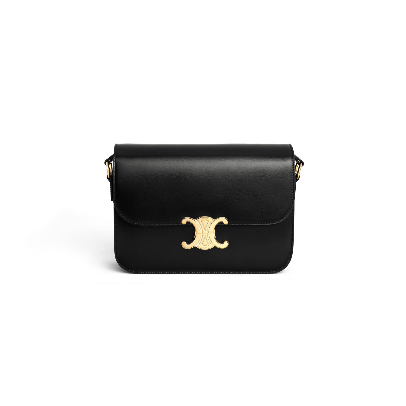CELINE MEDIUM CLASSIQUE TRIOMPHE BAG IN SHINY CALFSKIN 187363BF4.38NO (22.5*16.5*7.5cm)